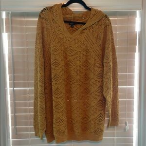 Torrid golden Yellow V-Neck Sweater with Textured Knit
